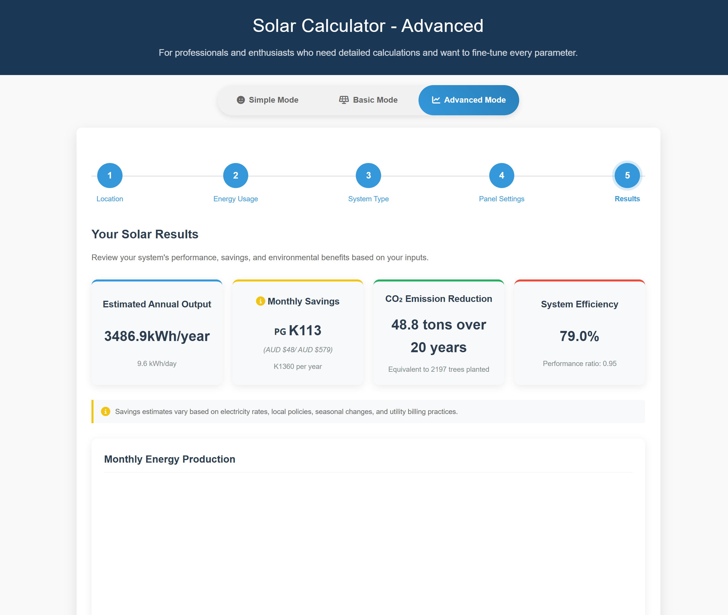 Advanced Mode Calculator